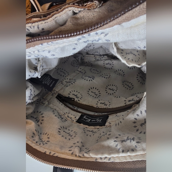 MYRA BAG - Elegant Cream, black and Brown Shoulder Bag Canvas/Cowhide - Picture 3 of 3